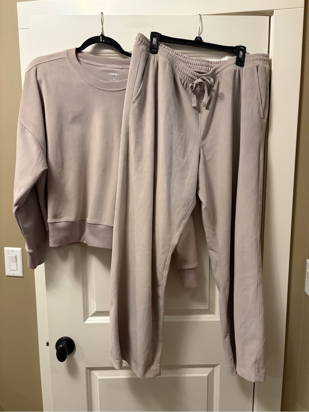NWOT YPB by Abercrombie & Fitch Light Taupe Crewneck and Wide Leg Jogger